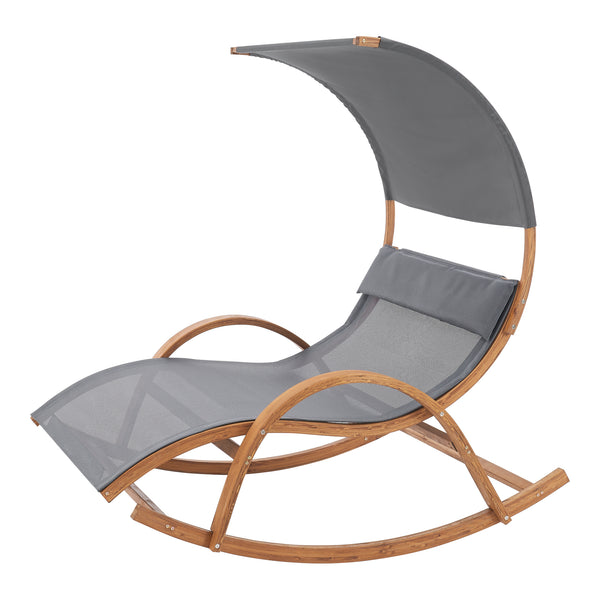 Chaise à bascule Kasos 181x135x190cm Gris foncé [en.casa]