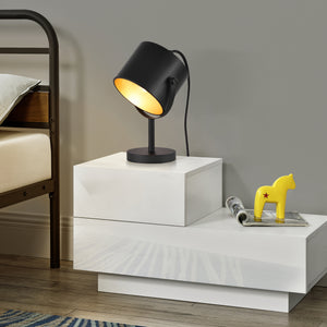 Lampe de table Farstorp 1 x E27 Noir [lux.pro]