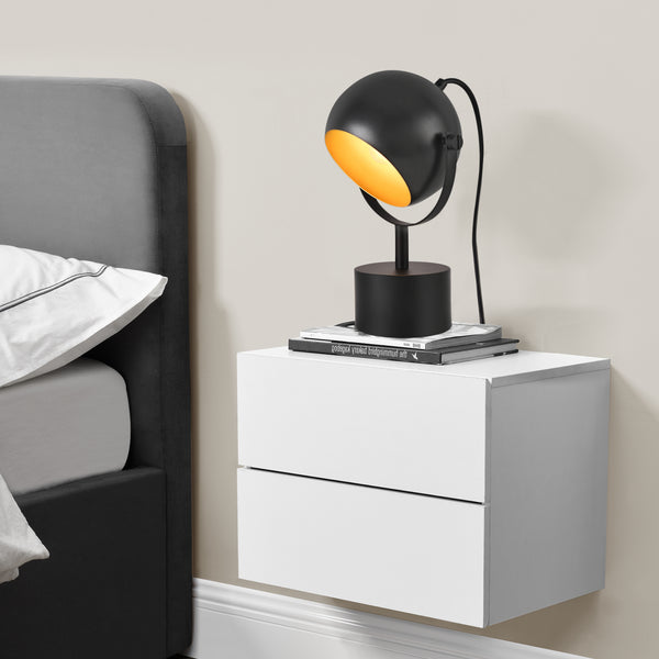 Lampe de bureau Finja E27 en métal 31 cm noir [lux.pro]
