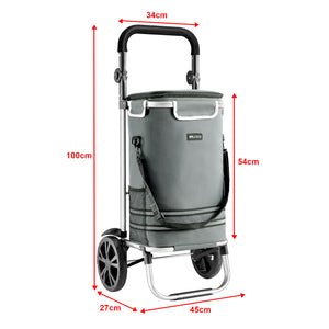 Chariot de courses Namborn pliable gris foncé [en.casa]