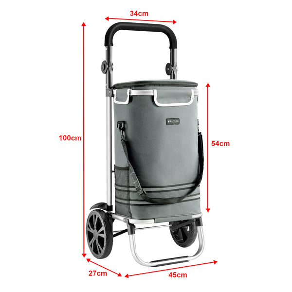 Chariot de courses Namborn pliable gris foncé [en.casa]