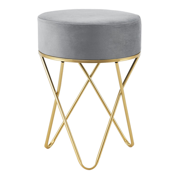 Tabouret rembourré Beveren 45 x 35 cm gris laiton [en.casa]