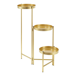Support de plante (à 3 cache-pots) Kallo métal laiton [en.casa]