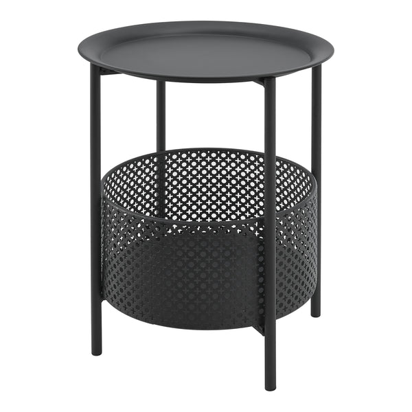 Table d'appoint Kruibeke 46x35cm avec panier Noir [en.casa]