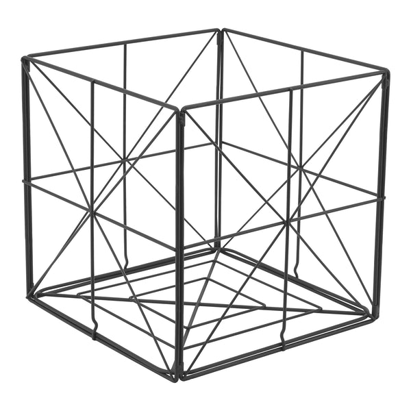 Panier à journaux Temse 40x40x40cm Métal Noir [en.casa]