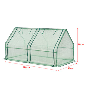 Châssis de jardin Nissewaard à 2 fenêtres en acier et polyéthylène 180 x 90 x 90 cm vert [en.casa]