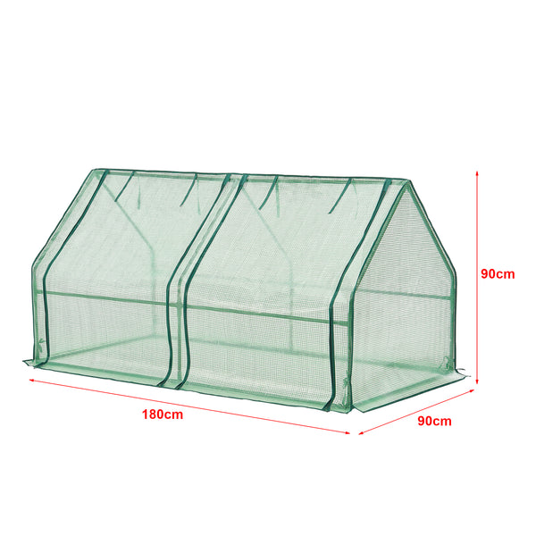 Châssis de jardin Nissewaard à 2 fenêtres en acier et polyéthylène 180 x 90 x 90 cm vert [en.casa]