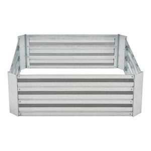 Plate-bande Barneveld 90x90x30cm Acier Argent [en.casa]