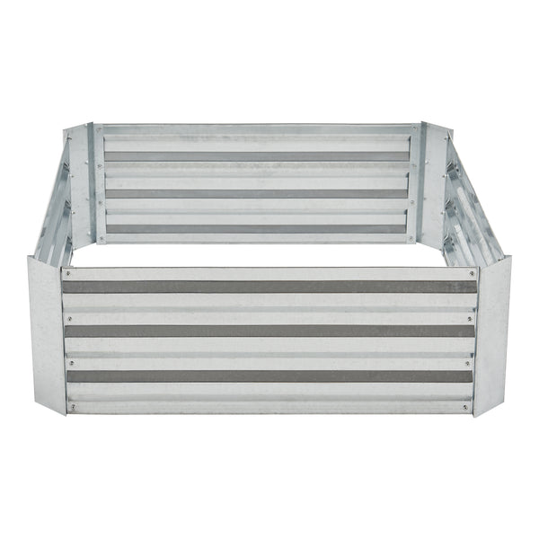 Plate-bande Barneveld 90x90x30cm Acier Argent [en.casa]