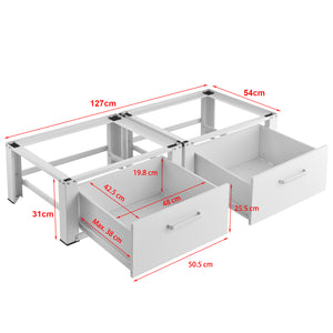 Double socle Heyen avec tiroir pour lave-linges séche-linges 127 x 54 x 31 cm [en.casa]