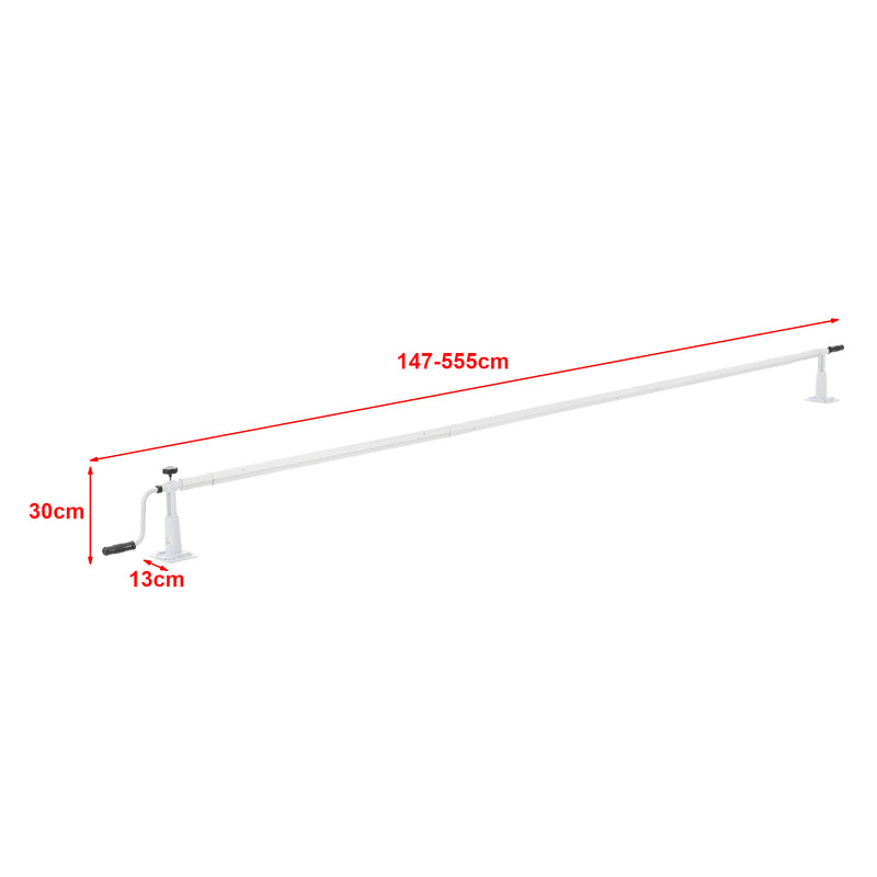 Croquis coté Enrouleur pour bâche de piscine Oliveti à longueur réglable 147-555 cm [en.casa]