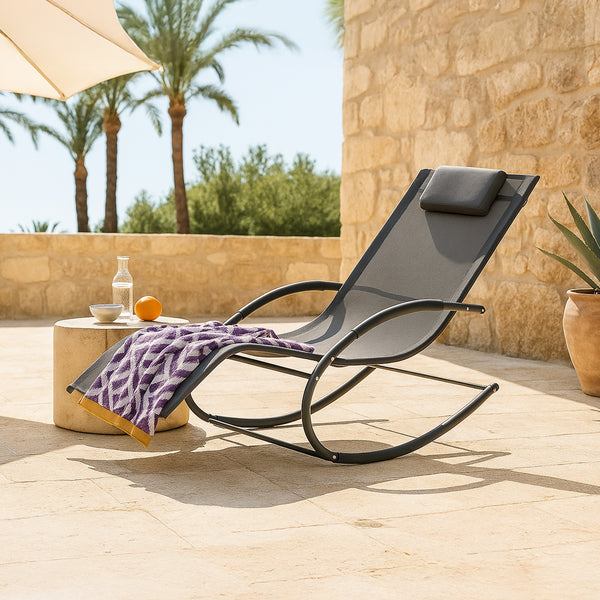 Chaise à bascule Tarent 150 kg Gris foncé [en.casa]