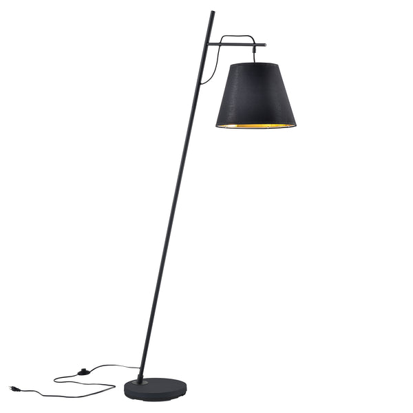Lampadaire Nottingham à abat-jour conique E27 hauteur 180 cm noir [lux.pro]