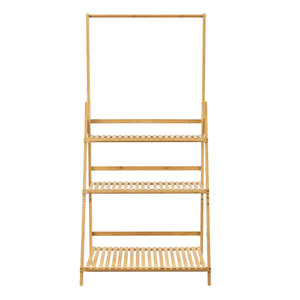 Échelle à plantes Brändö 3 niveaux 144 x 70 x 39,5 cm Bambou [en.casa]