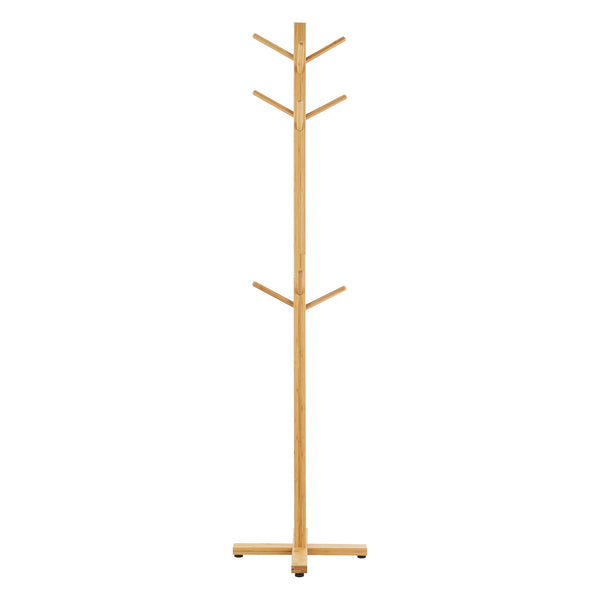Porte-manteau Jämsä 176 x 38 x 38 cm 12 crochets Bambou Naturel [en.casa]