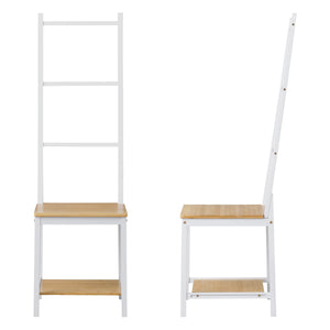 Valet de nuit Juuka 133x40x42 cm Chaise porte-vêtements Bambou [en.casa]