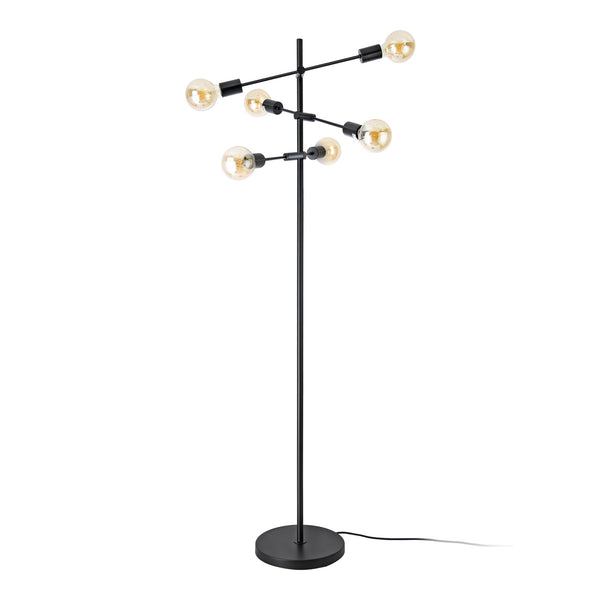 Lampadaire Craigavon 6 x E27 hauteur 154 cm noir [lux.pro].