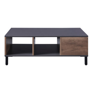 Table basse Leppävirta 90x60x33 cm Chêne rustique/Anthracite [en.casa]