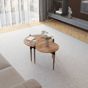 Table basse Kristinestad à double plateaux en pin [en.casa]