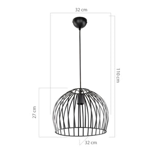 Suspension Blackpool E27 Métal Noir [lux.pro]