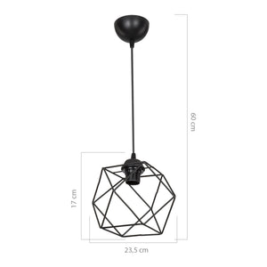 Suspension Brentwood en métal 60 cm E27 noir [lux.pro]