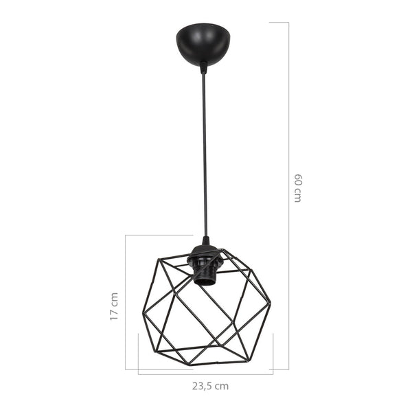 Suspension Brentwood en métal 60 cm E27 noir [lux.pro]
