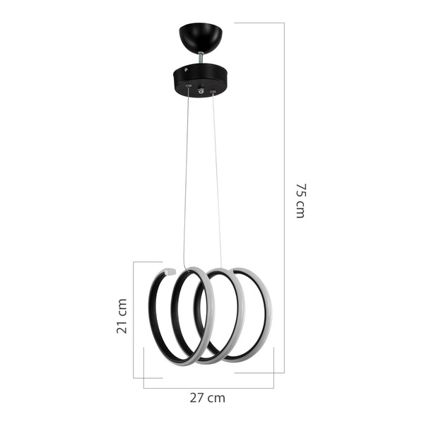 Suspension Dunfermline 75 cm 210 LED noir / blanc [lux.pro]