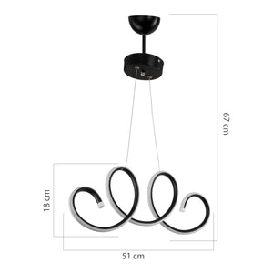 Suspension Durham 67 cm 206 LED noir / blanc [lux.pro]