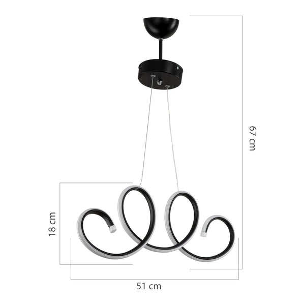 Suspension Durham 67 cm 206 LED noir / blanc [lux.pro]