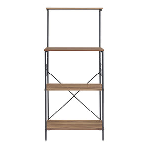 Étagère Billund avec 4 surfaces de rangement 133 x 60 x 42 cm Noir / Aspect noyer [en.casa]