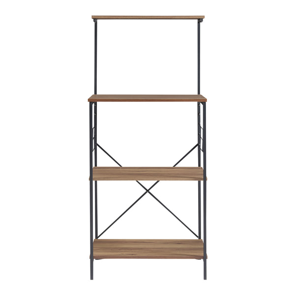 Étagère Billund avec 4 surfaces de rangement 133 x 60 x 42 cm Noir / Aspect noyer [en.casa]