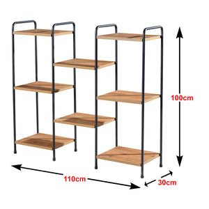 Étagère Birkerød avec 8 surfaces de rangement 100 x 110 x 30 cm Noir / Aspect noyer [en.casa]
