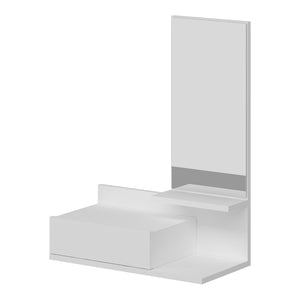 Étagère murale avec miroir et tiroir Gundsø blanc [en.casa]