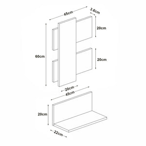 Étagère murale Egtved avec panneau mural aspect chêne / anthracite [en.casa]