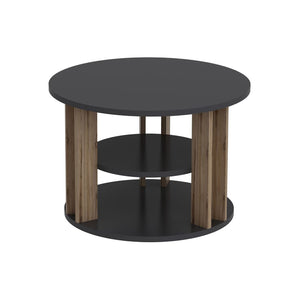 Table basse Hammel avec étagère inférieure aspect chêne / anthracite [en.casa]