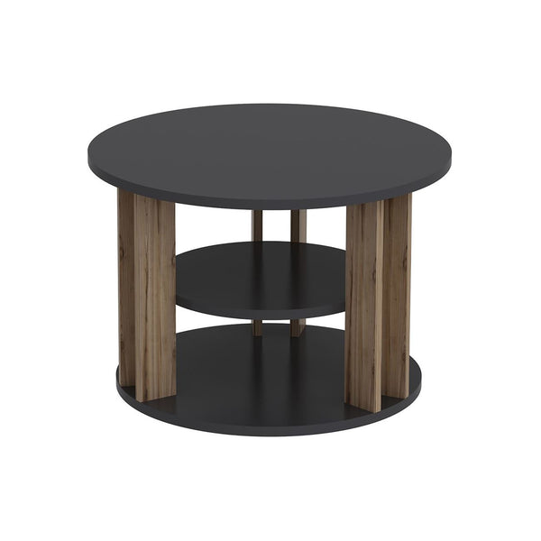 Table basse Hammel avec étagère inférieure aspect chêne / anthracite [en.casa]