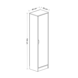 Armoire de bureau Egvad avec une porte aspect noyer / blanc [en.casa]