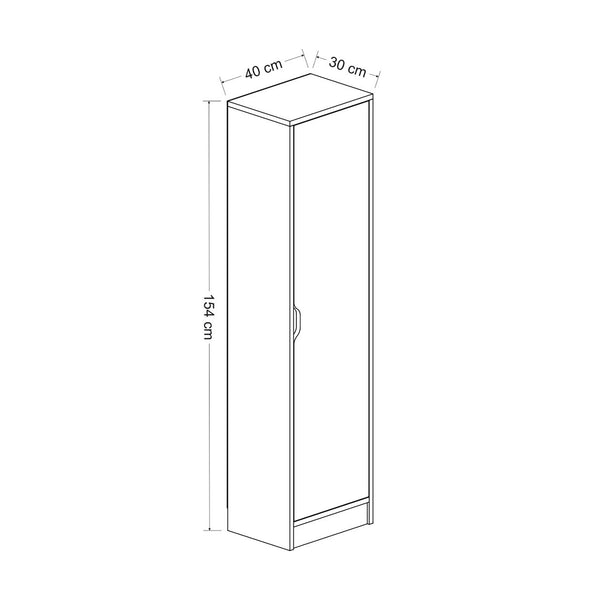 Armoire de bureau Egvad avec une porte aspect noyer / blanc [en.casa]