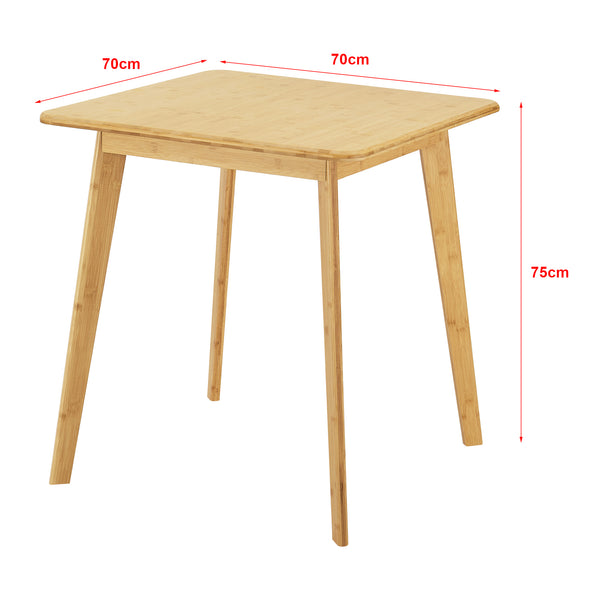 Table à manger Närpes pour 2 personnes Bambou 75x70x70 cm [en.casa]