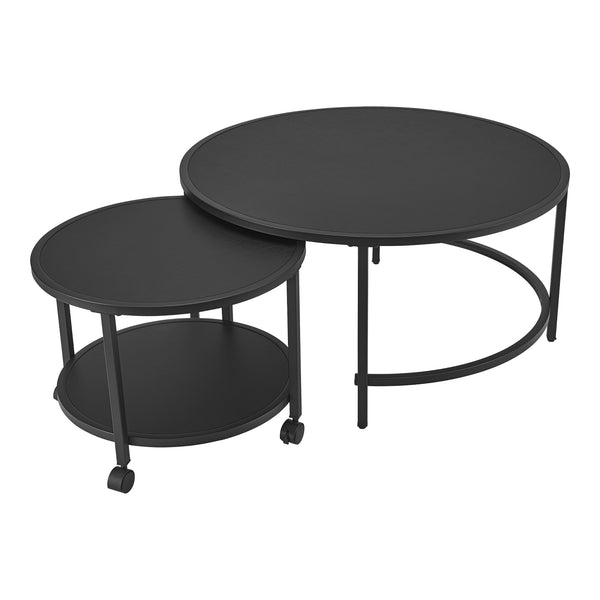 Table basse Værøy en lot de 2 noir mat [en.casa]