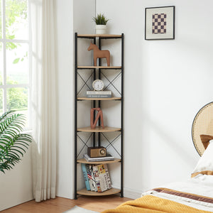 Étagère à plantes Ulfborg 6 niveaux 160 x 30 x 30 cm effet bois noir [en.casa]