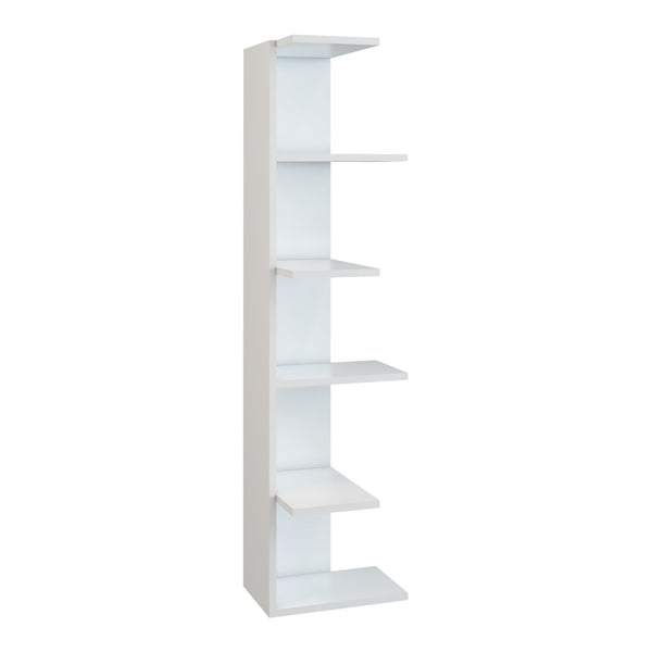 Bibliothèque Pandrup à 6 niveaux 141 x 37 x 22 cm blanc [en.casa]