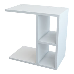 Table d'appoint rectangualire Ravnsborg avec 2 compartiments de stockage 50 x 50 x 30 cm blanc [en.casa]