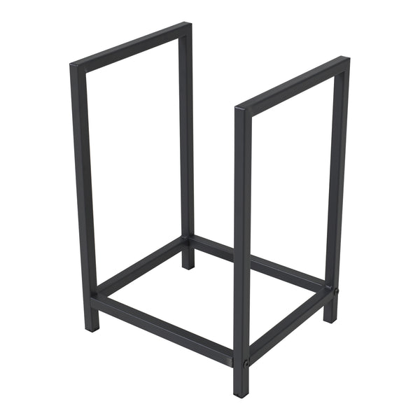 Range-bûches Torsås en acier 40 x 30 x 50 cm noir [en.casa]