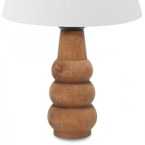 Lampe de bureau Poole E27 hauteur 30 cm bois naturel / blanc [lux.pro]