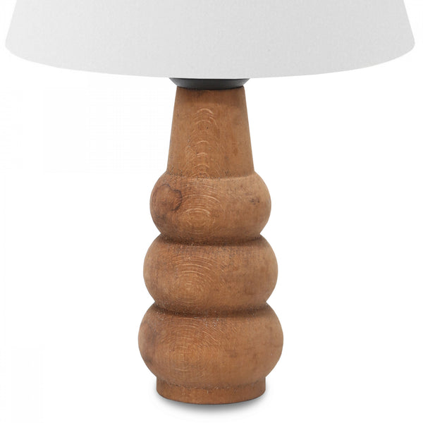 Lampe de bureau Poole E27 hauteur 30 cm bois naturel / blanc [lux.pro]