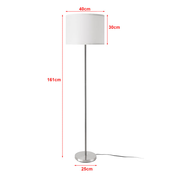Lampadaire Tamworth E27 Argent Textile [lux.pro]
