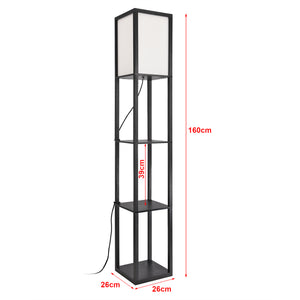 Lampadaire Stapleford avec étagère E27 hauteur 160 cm noir blanc [lux.pro]