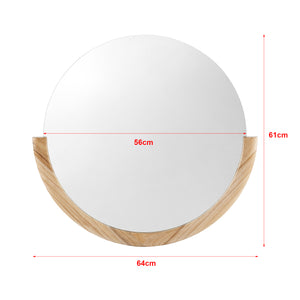 Miroir mural Atri rond eucalyptus 61 x 64 cm naturel [en.casa]