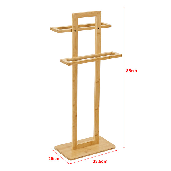 Porte-serviettes sur pied Træna Bambou [en.casa]